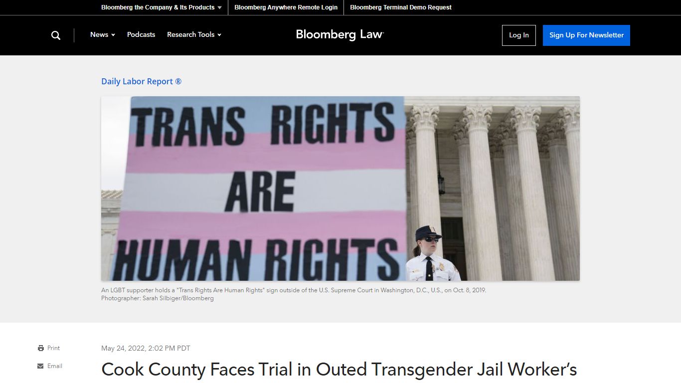 Cook County Faces Trial in Outed Transgender Jail Worker’s Suit